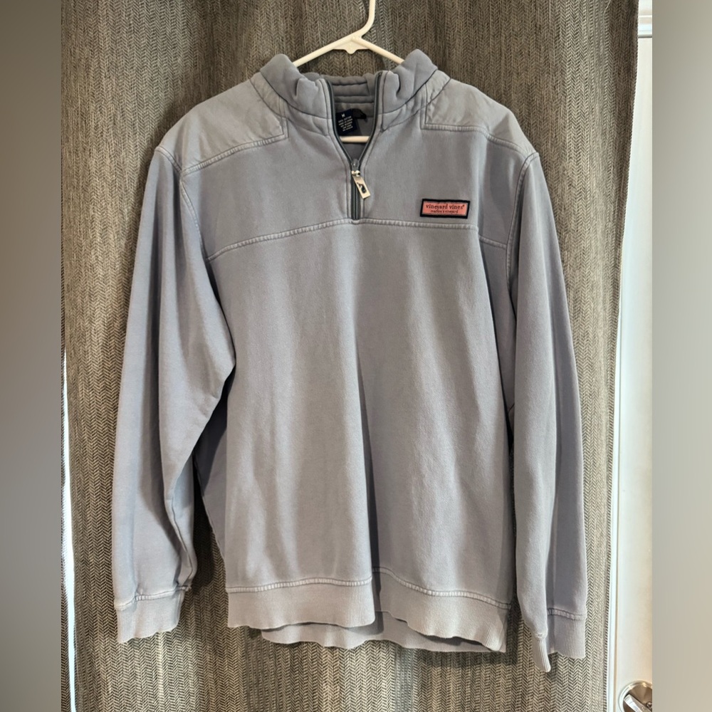 Men's Blue Gray Half-Zip Vineyard Vines Shep Shirt
